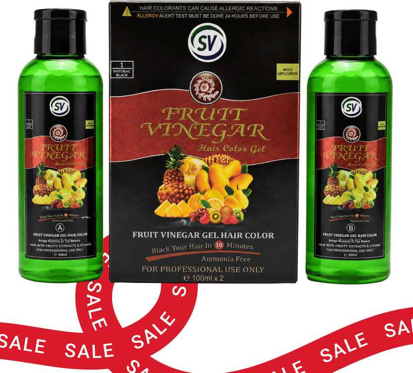 sv sv global india Fruit Vinegar Gel Hair Color Dye/Colour for Men & Women(100ML x2)-03 , black - Flipkart Deal