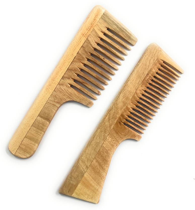 TERATERA Neem Wood Combs 100 Handmade, Anti Dandruff Comb (Detangler