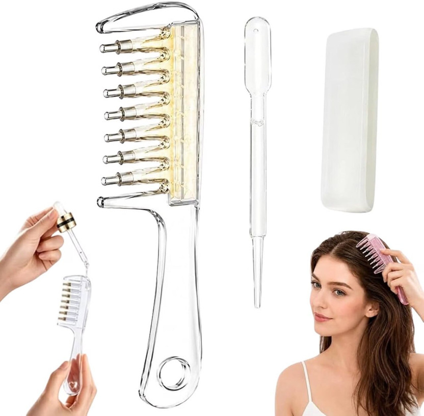 PRIVA STORE Refillable Hair Oil Comb Applicator for Easy Scalp Oiling and Hair Care