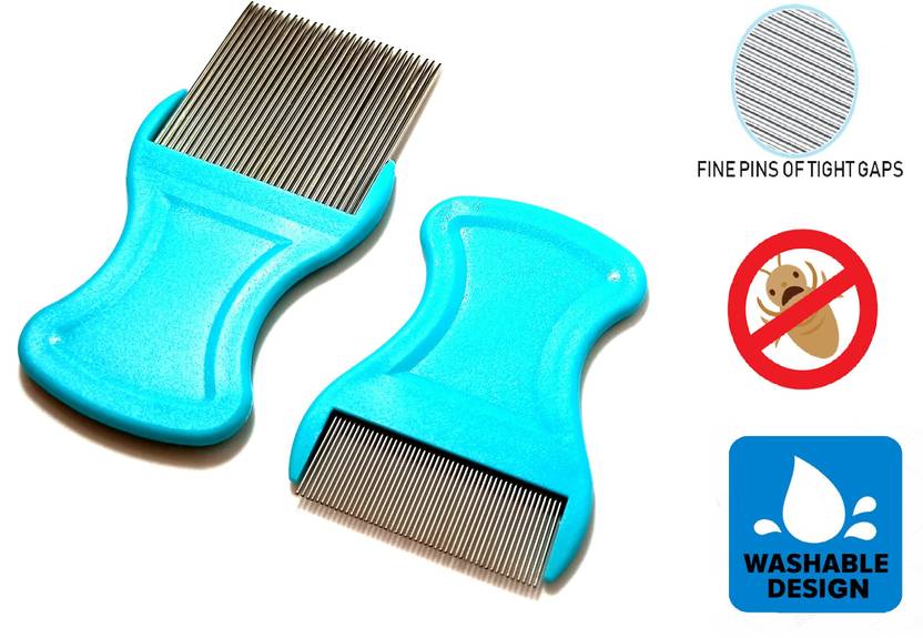 QD Large & Small Steel Teeth Lice comb Remove Nit Egg Dust Dandruff HeadLice Flea Price in