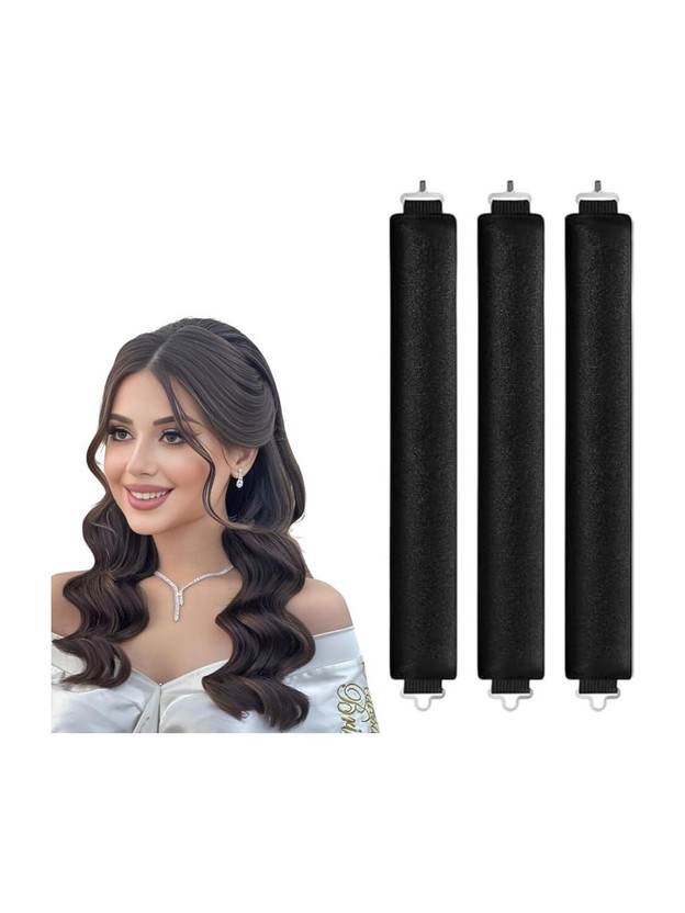 afifa Heatless Hair Curler, Flexible Curling Rod with Hook Hair Curler(Black)