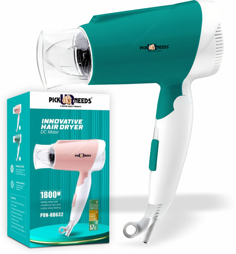 Pick Ur Needs Professional Stylish Hair Dryers For Womens And Men Hot And Cold Dryer (1800W) Hair Dryer(1800 W, Green White)