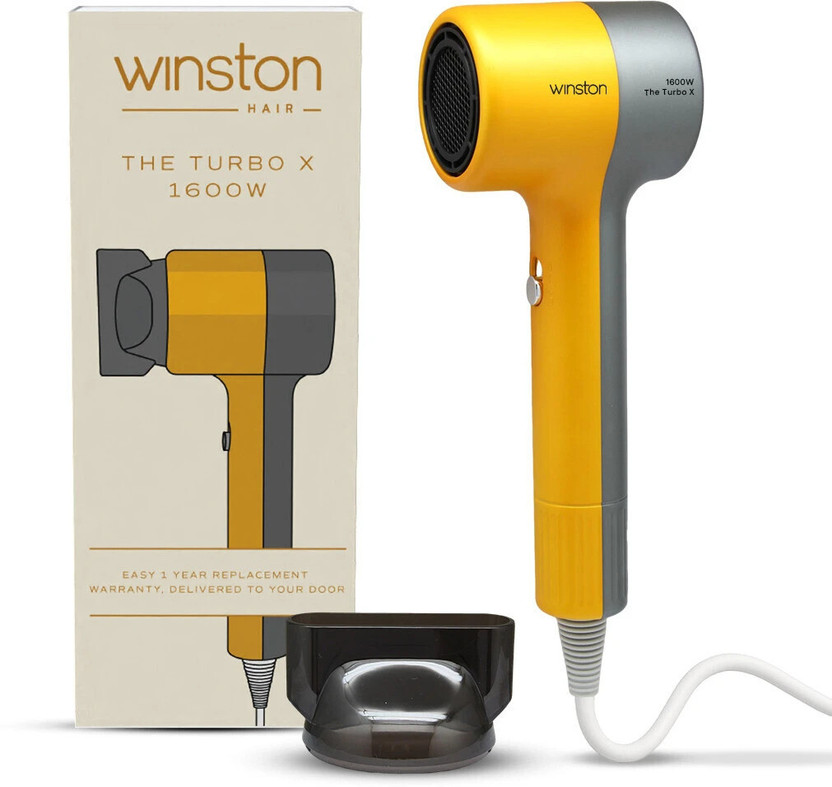 Winston Compact Design and Quick Drying Turbo X Hair Dryer(1600 W, Black, Yellow)