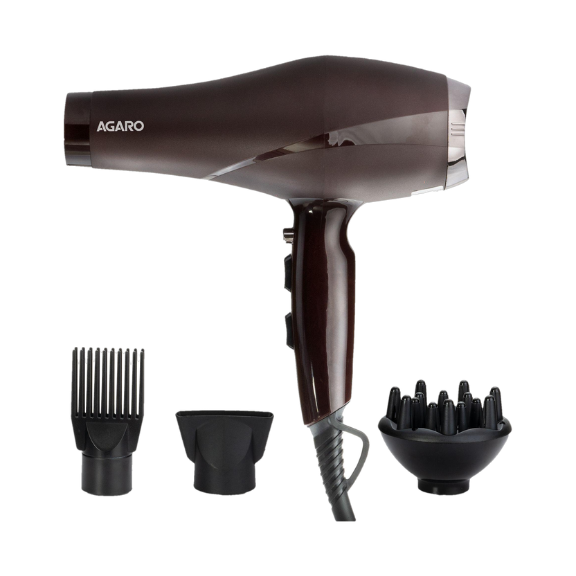 AGARO HD-1120 Professional, Hot & Cold Air, 2 Speed & 3 Temperature Setting Hair Dryer(2000 W, Brown)