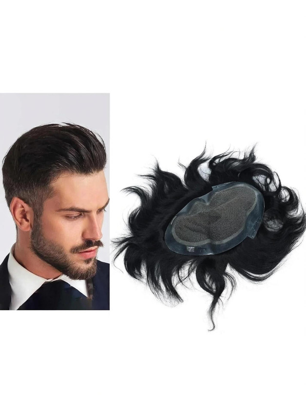 El Cabell Australian hair Patch for Men, 100% Human hair, Natural Looking Patch Size 9x6 Hair Extension