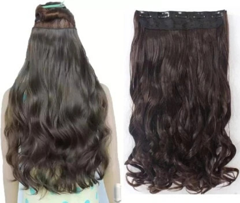D-DIVINE Brown Color Premium Quality Wavy, Curly Extension For Women  Extension Hair Extension