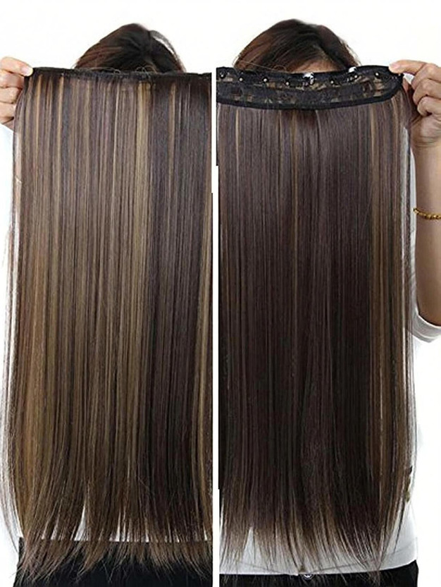 D-DIVINE Natural Feel Golden Highlight Clip On Straight Hair Extension
