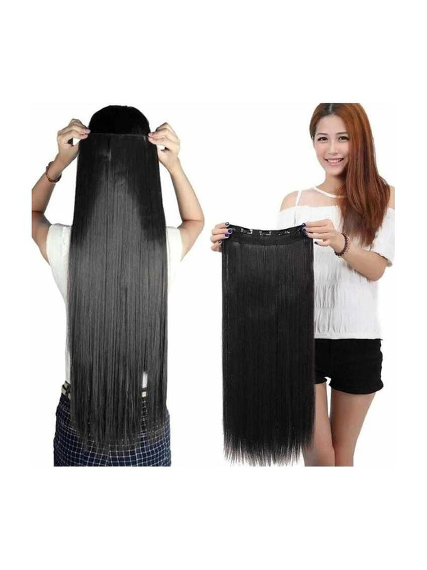Sai Enterprises 5 clip hair extensions synthetic black  Extension Hair Extension