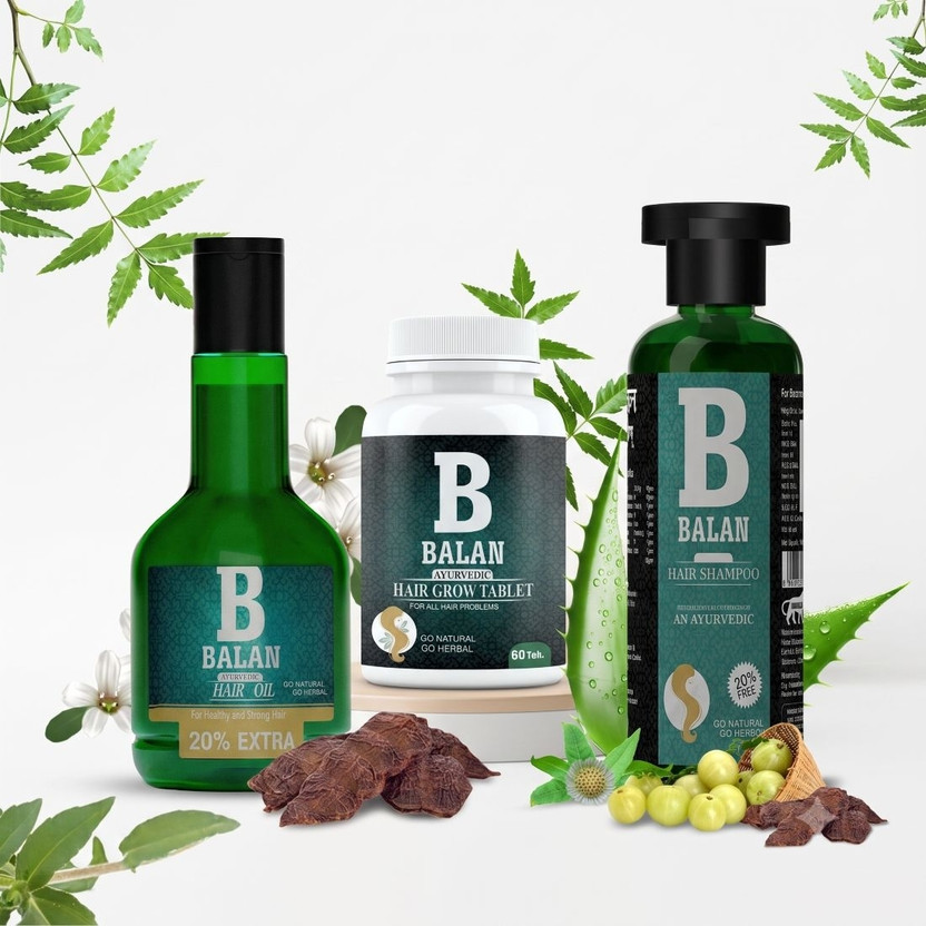 balan Ayurvedic Hair Treatment | hair Oil (100ml + 20ml) | (60 Tablets) | Hair Shampoo Hair Oil(120 ml)