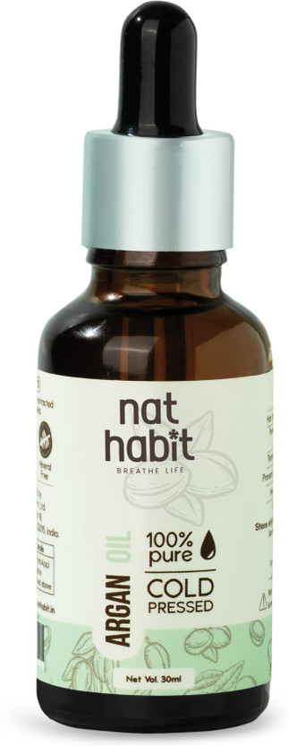Nat Habit Cold Pressed Pure Argan Oil For Hair Growth & Body Massage|Certified Ayurvedic Hair Oil(30 ml)