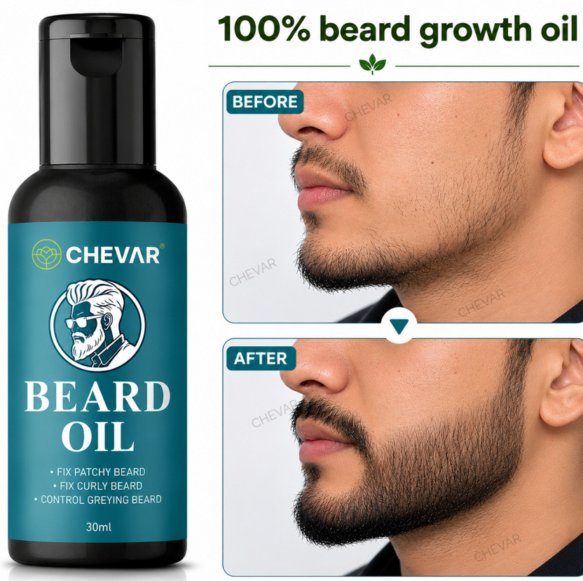 Chevar beard oil men | beard growth oil | beard oil |Beard Oil For Fast Beard Growth Hair Oil(30 ml)