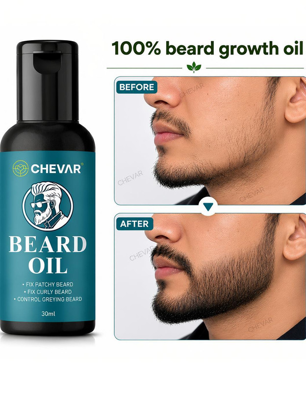 Chevar beard oil men | beard growth oil | beard oil |Beard Oil For Fast Beard Growth Hair Oil(30 ml)