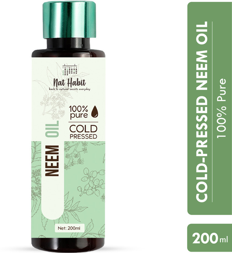 Nat Habit Cold Pressed Neem Oil For Hair Growth & Body Massage|Certified Ayurvedic Hair Oil(200 ml)