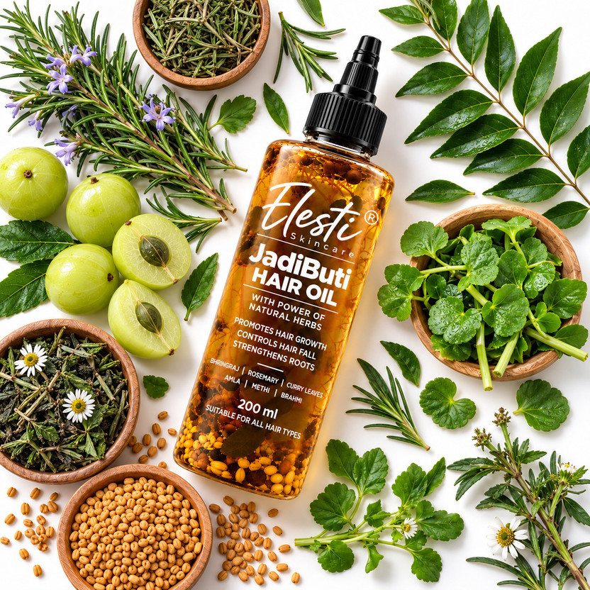ELESTI ELESTI SKINCARE Ayurvedic Hair Oil for Hair Breakage Control and Healthy Scalp Hair Oil(200 ml) - Flipkart Deal