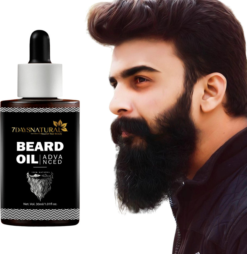 7days natural Beard Growth Oil For Smooth Shiny Black Hair with Natural Ingredients Hair Oil(30 ml)
