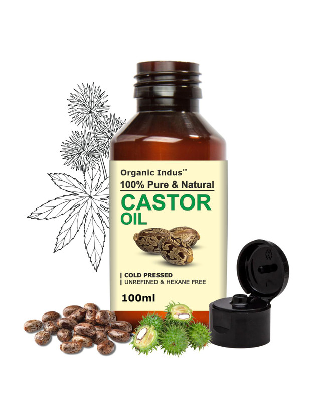 Organic Indus Castor Oil - 100ml | Pure, Natural and Hexane Free | Promotes Hair Growth Hair Oil(100 ml)