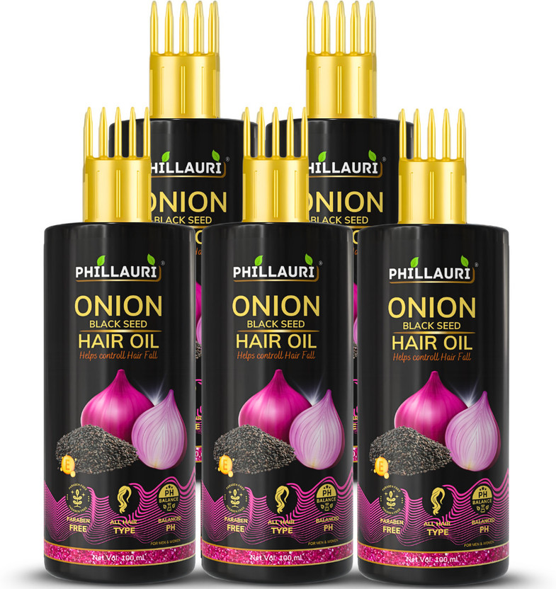 Phillauri Black Seed Hair Oil - WITH COMB APPLICATOR - Controls Hair Fall Hair Oil(500 ml)