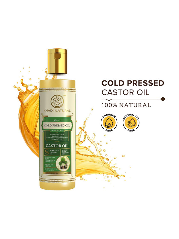 KHADI KHADI NATURAL Cold Pressed Castor Oil for Skin & Hair Care Use Daily Hair Oil(210 ml) - Flipkart Deal