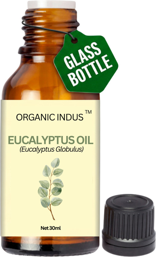 Organic Indus Eucalyptus Oil 30ml for Respiratory Support, Invigorating Massage, Aromatherapy Hair Oil(30 ml)