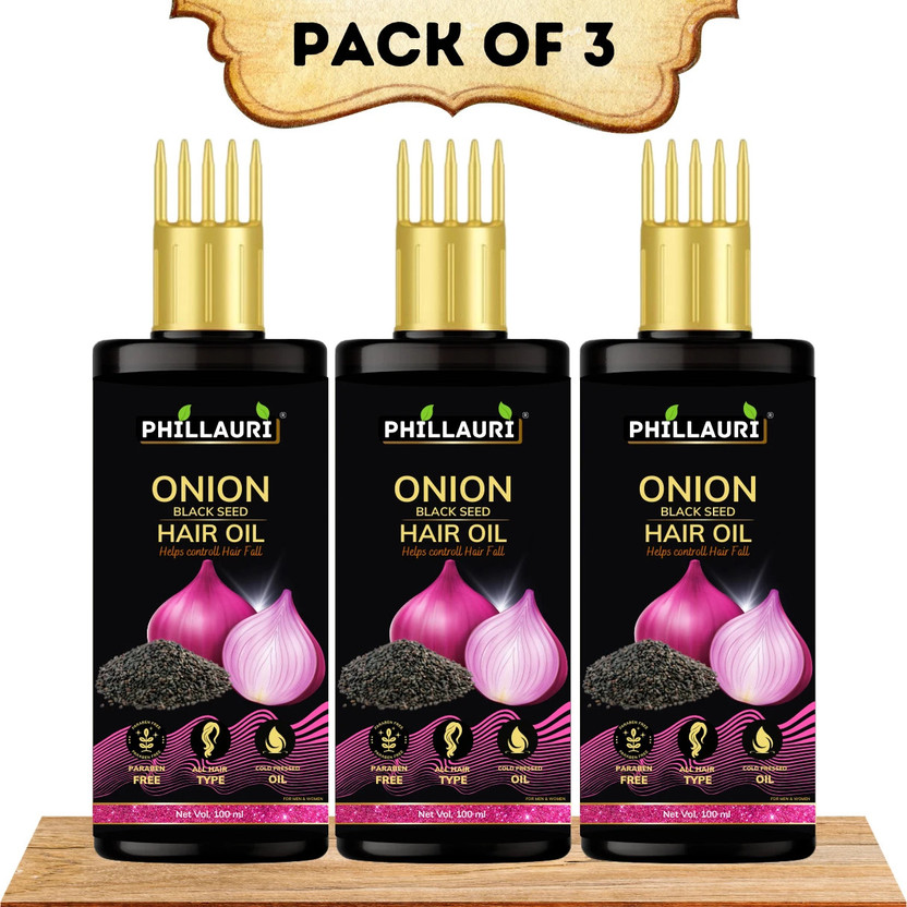 Phillauri Onion Hair Oil- Non Sticky hair oil for 2X Faster Hair Growth  Hair Oil(300 ml)