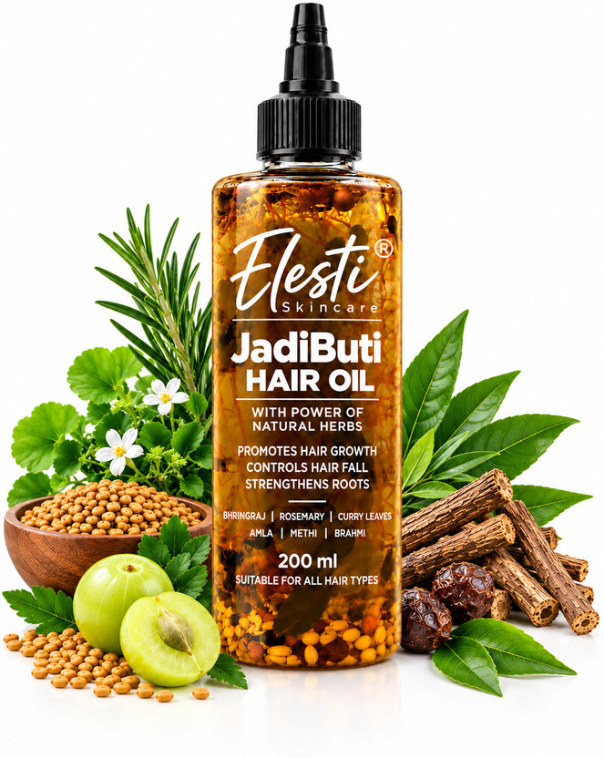 ELESTI SKINCARE Ayurvedic Hair Oil with Amla Methi Brahmi and Curry Leaves Hair Oil(200 ml)
