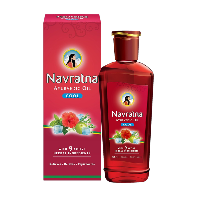 Navratna Navratna Ayurvedic Cool OilWith 9 Ayurvedic Herbs Relieves Headache, Fatigue Hair Oil(500 ml) - Flipkart Deal