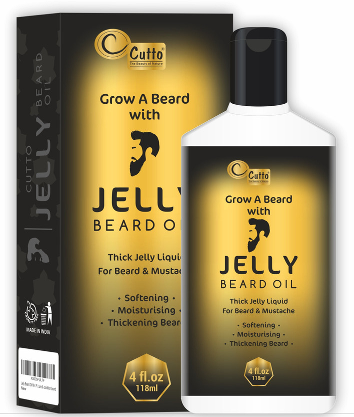 cutto Jelly Beard Oil 118ml, For Beard growth, Nourishing, Dry, Moisturizing&Softening Hair Oil(118 ml)