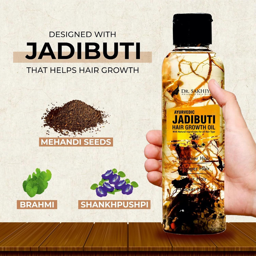 DR. SAKHIYA'S Ayurvedic Jadibuti Hair Oil for Hair Growth & Hair Fall Control Hair Oil(200 ml)