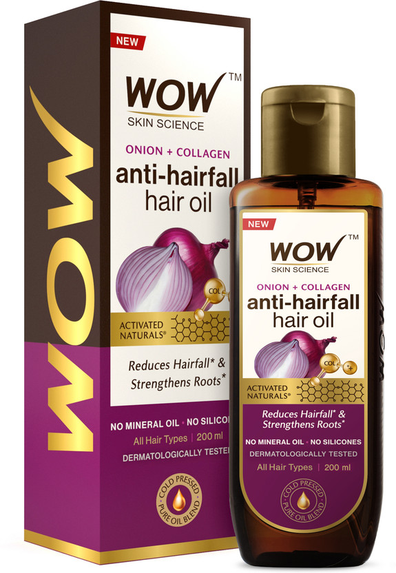 WOW SKIN SCIENCE Onion & Collagen Anti-Hairfall Hair Oil | Nourishes Scalp & Stimulates Roots Hair Oil(200 ml)