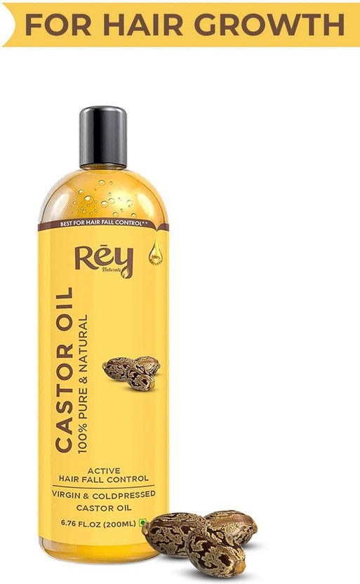 Rey Naturals Cold-Pressed 100% Pure Castor Oil Hair Oil(200 ml)