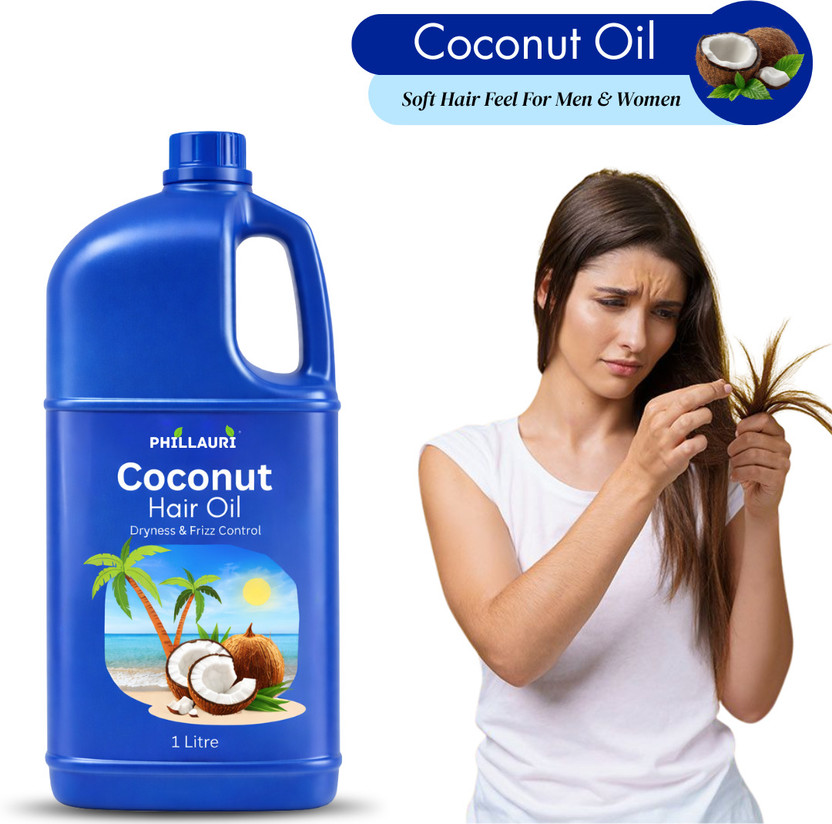 Phillauri Coconut Hair Oil For Smooth Soft Hair | Daily Scalp And Hair Care Hair Oil(1 L)