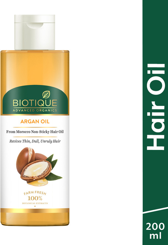 Biotique Advanced Organics Argan Oil From Morocco Non-Sticky Hair oil 200ml Hair Oil(200 ml)