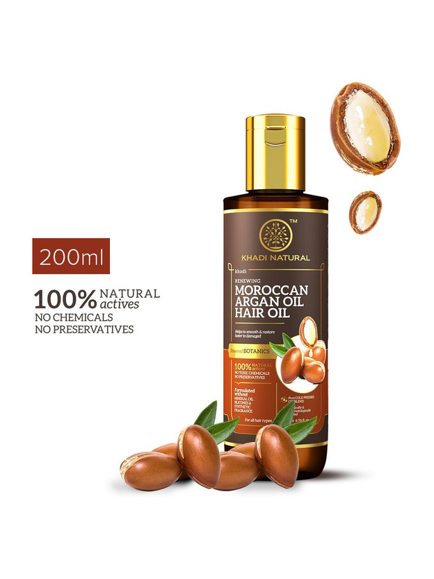 KHADI NATURAL Moroccan Argan Hair Oil for Smooth Healthy Hair Hair Oil(200 ml)