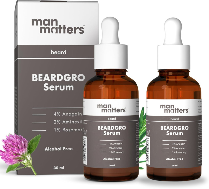 Man Matters BeardGro Oil-In-Serum | Rosemary, Anagain & Aminexil | Stronger & Thicker Beard Hair Oil(60 ml)