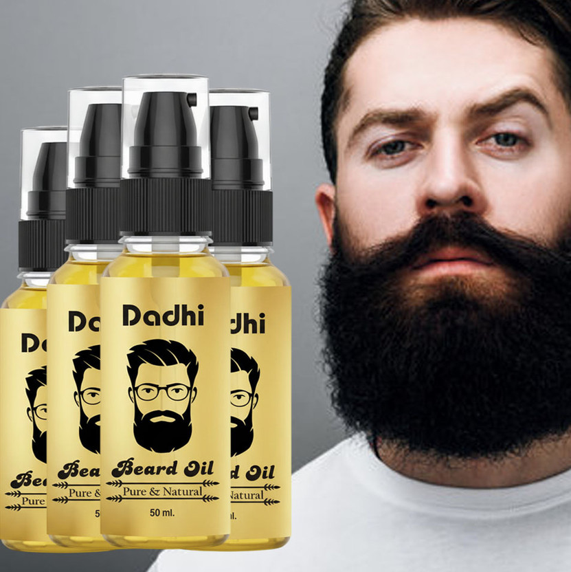 Dadhi Beard Growth Oil 50ml Pack of 4 | Thick & Strong Beard Hair Oil(50 ml)