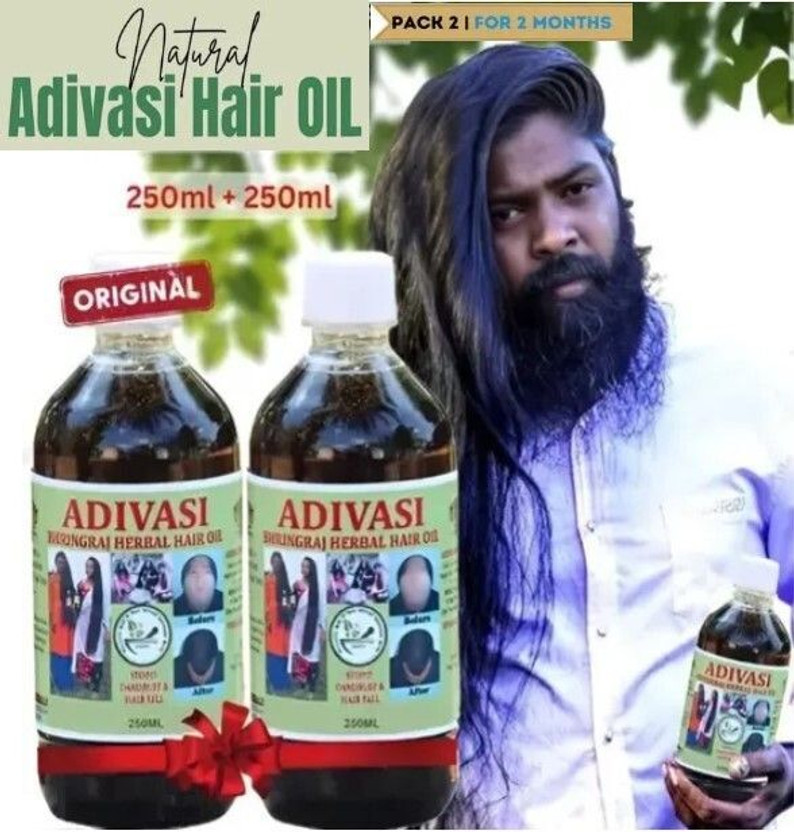 Adivasi Herbal Hair oil. PRTB Natural 108 Jadibutti mix Hair Oil(500 ml)