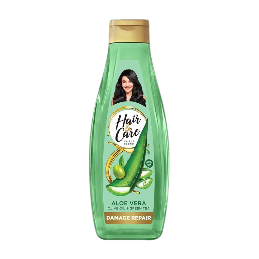 HAIR & CARE Damage Repair Non-Sticky Hair Oil With Aloe Vera, Olive Oil & Green Tea Hair Oil(300 ml)