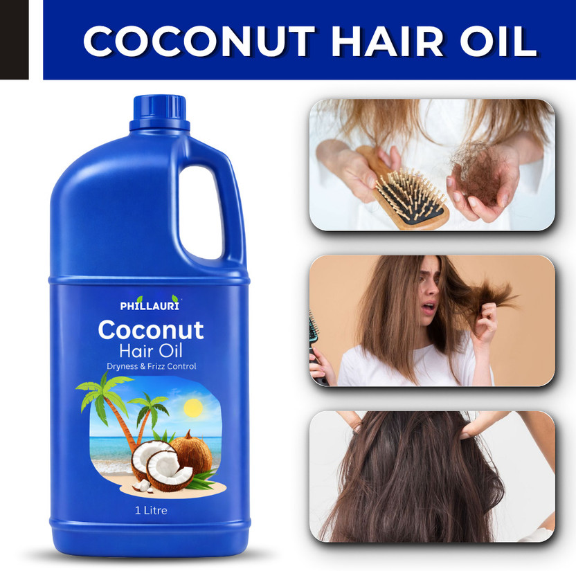 Phillauri Coconut Oil For Hair Wellness | Daily Use Hair Care Formula | Men & Women Hair Oil(1 L)