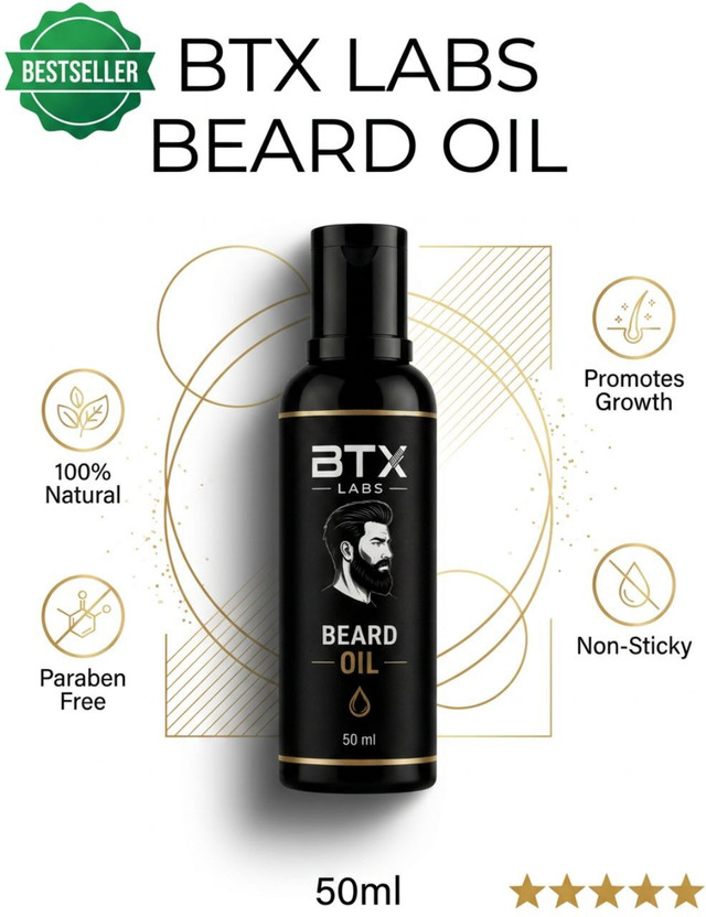 BTX Beard Growth Booster Oil - Natural Beard Care & Nourishment for Men Hair Oil(50 ml)