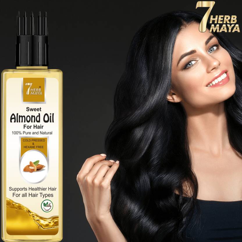 7Herbmaya Almond Oil - 100% Pure Cold Pressed Badam Rohgan Ka Tel For ...
