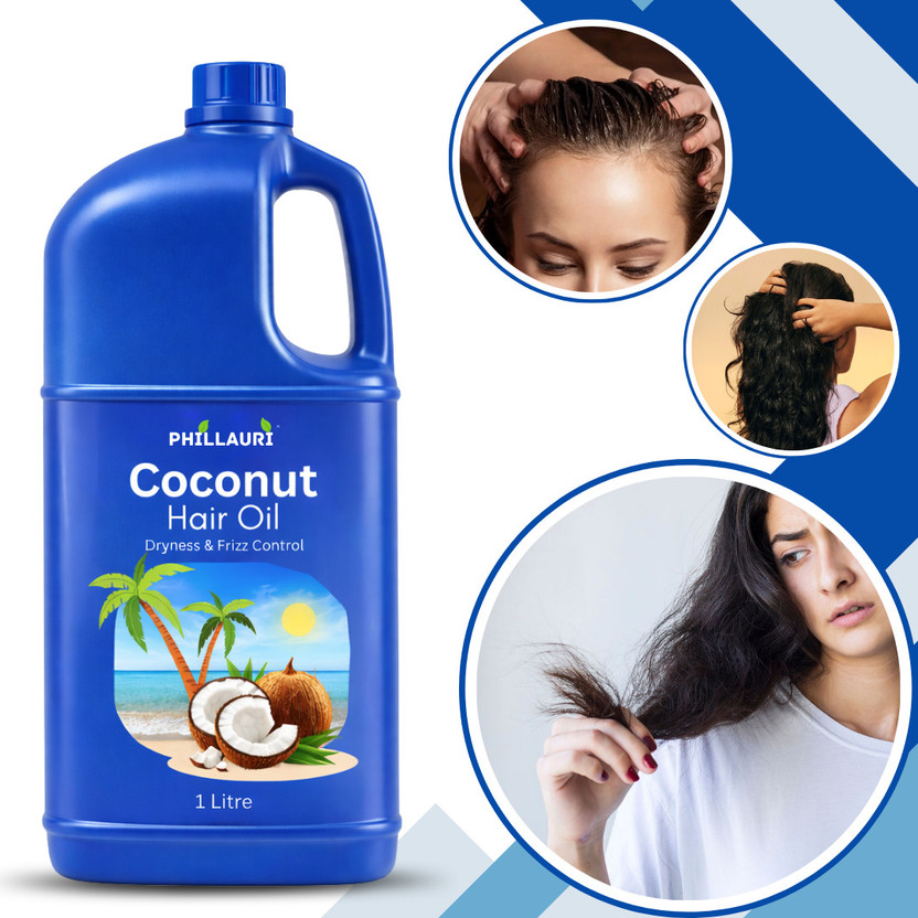Phillauri Smooth Hair Coconut Oil | Daily Hair Care For Dryness And Frizz Control Hair Oil(1 L)