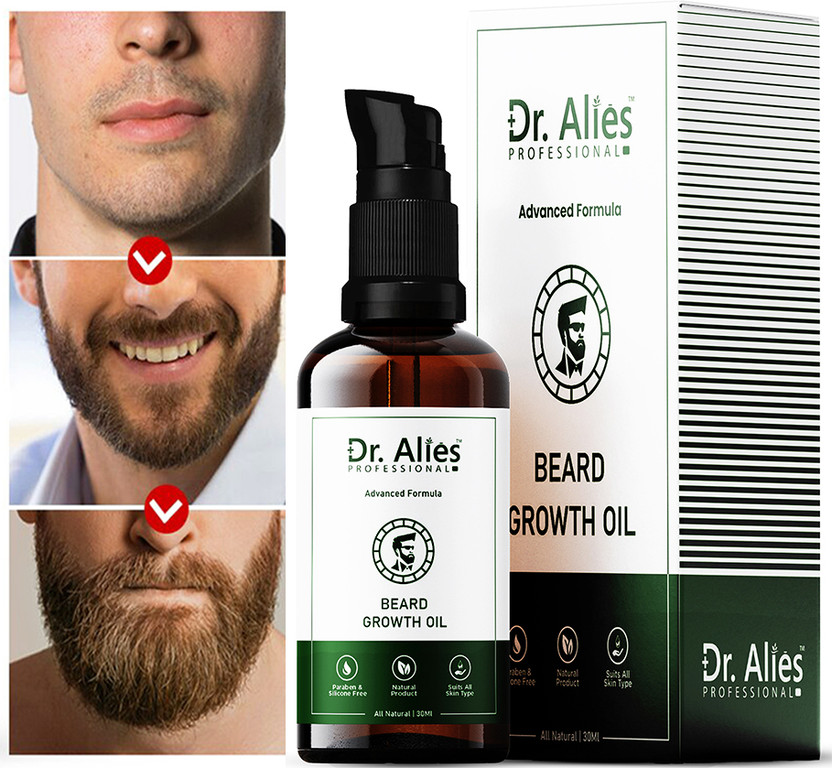 Dr. Alies Professional Advanced Beard Growth Oil for Men | 20x Faster Growth and Thick Beard And Mustache | Chemical Free Beard Care Hair Oil(30 ml)