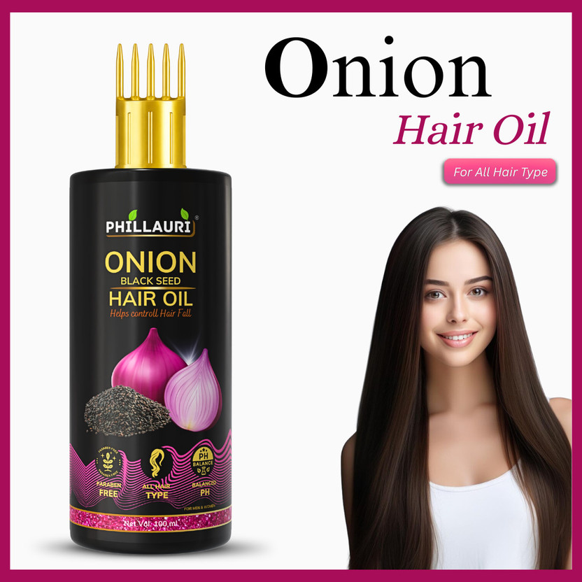 Phillauri Black Seed Onion - WITH COMB APPLICATOR  Hair Oil(100 ml)