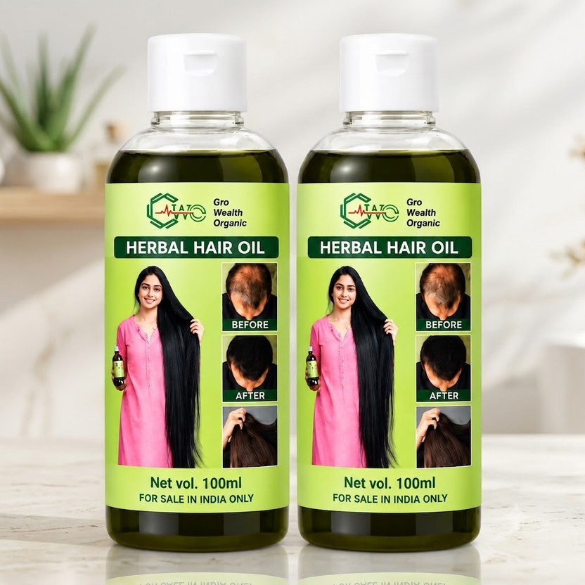 gro wealth organic Original Adivasi Hair Oil 100ml each Pack of 2 Herbal Ayurvedic Oil for Hair Hair Oil(200 ml)