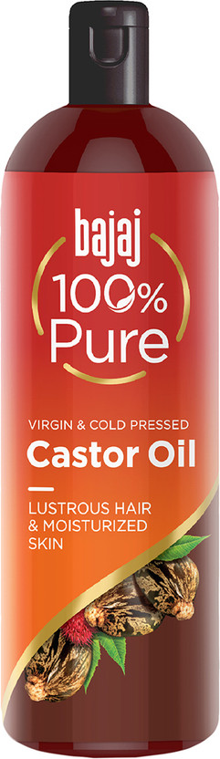 Bajaj 100% Pure Castor Oil - Virgin & Cold Pressed Oil for Lustrous Shiny Hair & Moisturized Skin Hair Oil(200 ml)