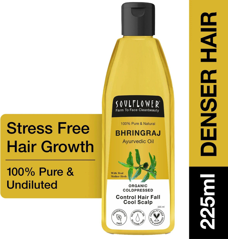 Soulflower Coldpressed Bhringraj | Hairfall Control | Root Strength & Cool Scalp Hair Oil(225 ml)