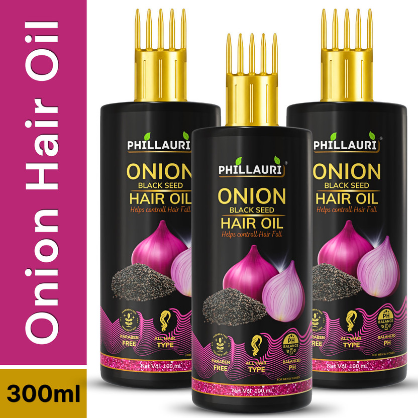 Phillauri Onion Hair Oil- Non Sticky hair oil for 2X Faster Hair Growth  Hair Oil(300 ml)