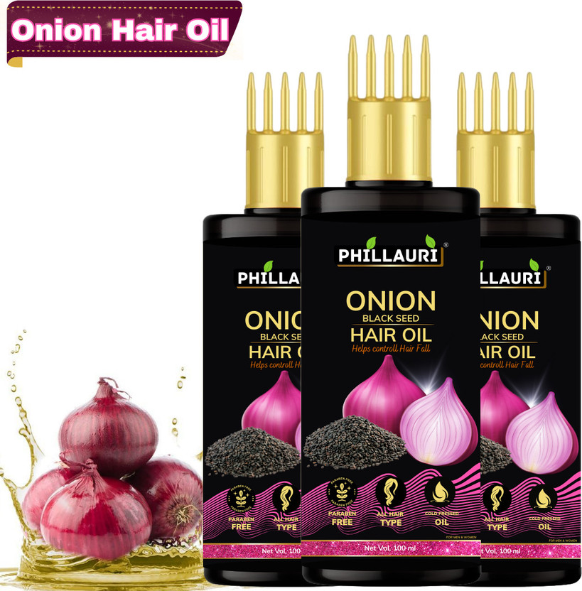 Phillauri Black Seed Onion Hair Oil Hair Regrowth For Men And Women Beautiful Hair Hair Oil(300 ml)