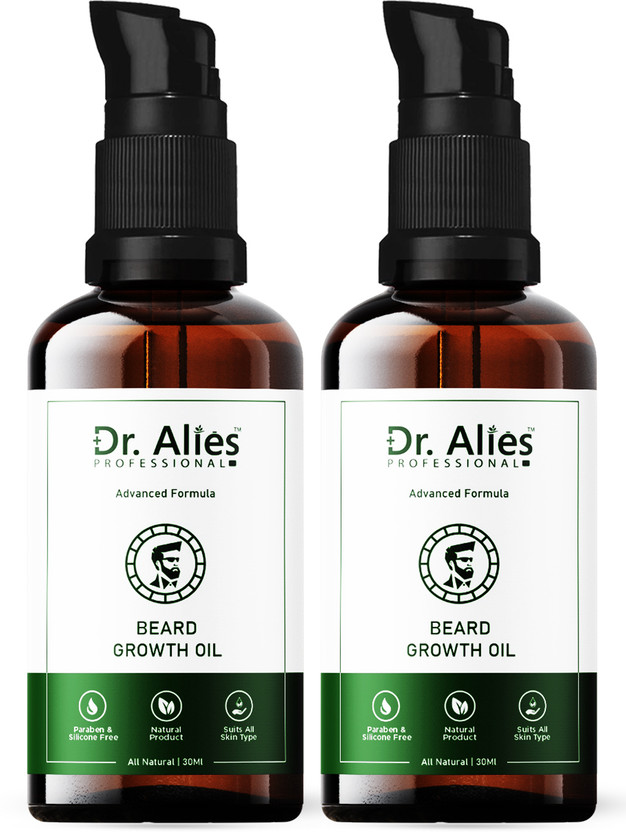 Dr. Alies Professional Beard Oil For Beard Growth & Thicker Looking Beard No Harmful Chemicals (Pack-2) Hair Oil(60 ml)