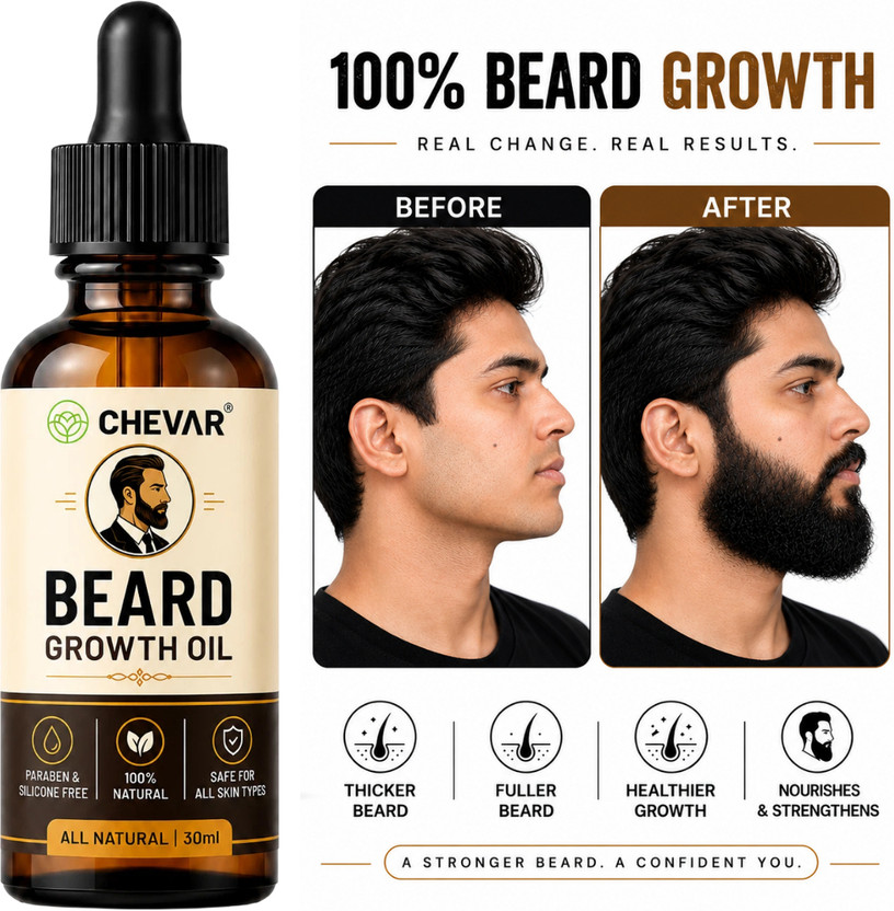 Chevar beard oil | beard oil men | beard growth oil For beard hair growth Hair Oil(30 ml)